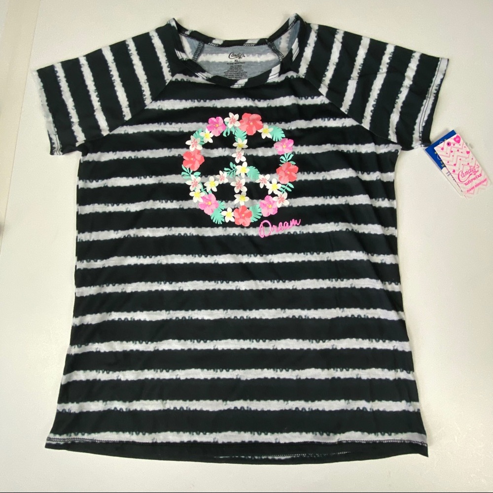 NWT Sz XL Candies pajama set; top & bottoms peace